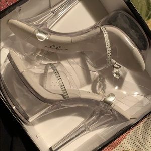 Crystal Clear Platform Sandal with Rhinstones
